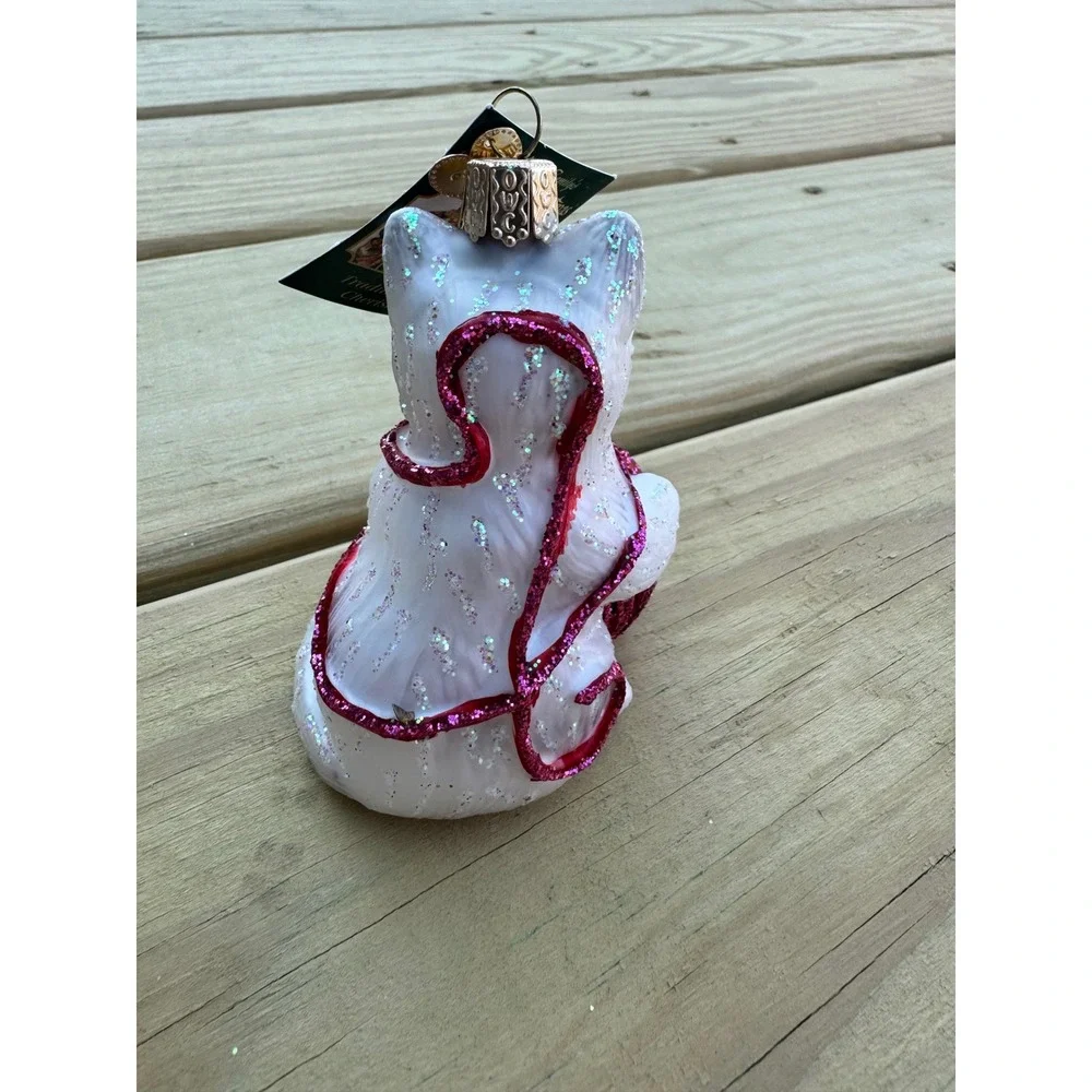 Vintage Playful Kitten Old World Christmas Glass Blown Ornament Cat Merck Family
